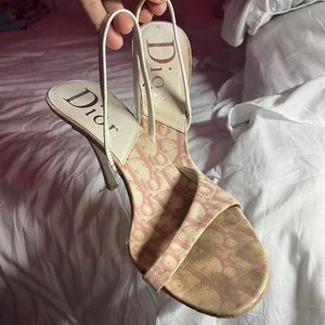 vintage Dior heels with charms attached